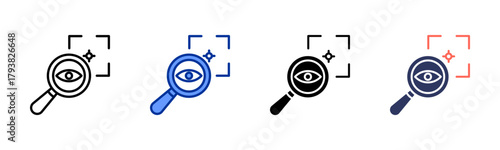 Observing Details icon set multiple style collection