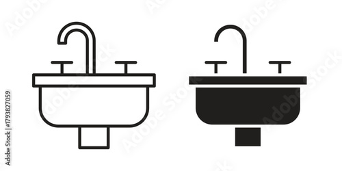 Sink icon collection with multiple styles. EPS10