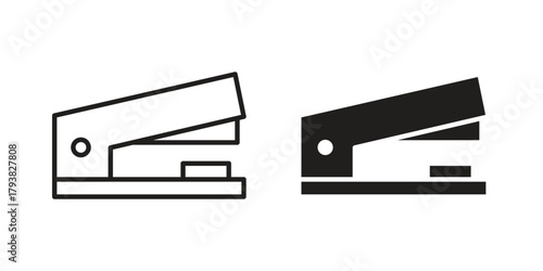 Stapler icon collection with multiple styles. EPS10