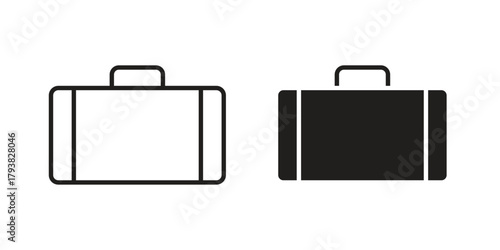 Suitcase icon collection with multiple styles. EPS10