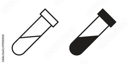 Test tube icon collection with multiple styles. EPS10