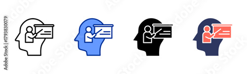 Interpretation icon set multiple style collection