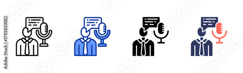 Voice Of Opinion icon set multiple style collection