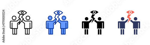 Conflict Of Views icon set multiple style collection