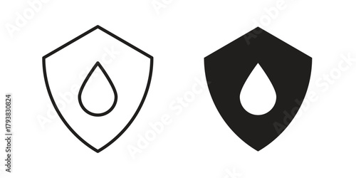 Waterproof icon collection with multiple styles. EPS10