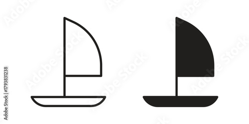 Windsurf icon collection with multiple styles. EPS10