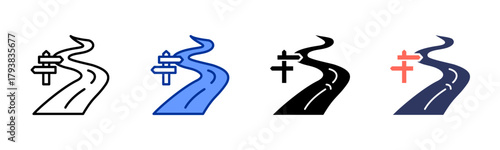 River Path icon set multiple style collection