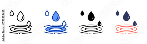 Peaceful Waters icon set multiple style collection
