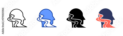 Mindful River icon set multiple style collection