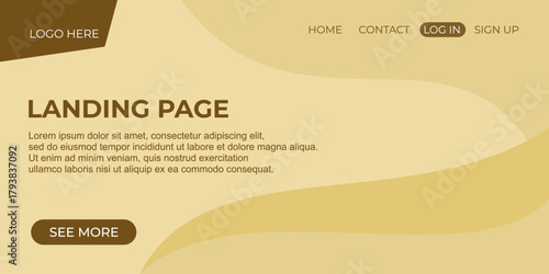 Earthy Monochromatic Landing Page Header Background with Soft Organic Liquid Shapes