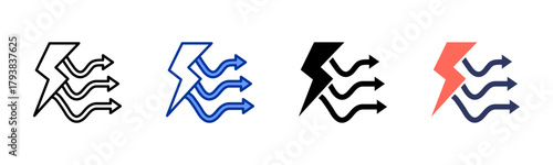 Flowing Energy icon set multiple style collection