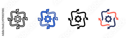 Flow Of Change icon set multiple style collection