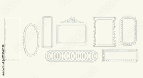 Assorted mirror and picture frame shapes