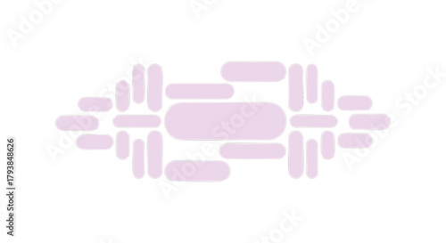 Abstract Geometric Pattern with Pale Purple Rounded Shapes on White Background