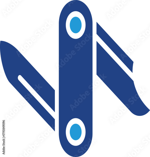 A utility knife vector icon symbolizes resourcefulness, essential equipment, and tools for wilderness or combat situations.
