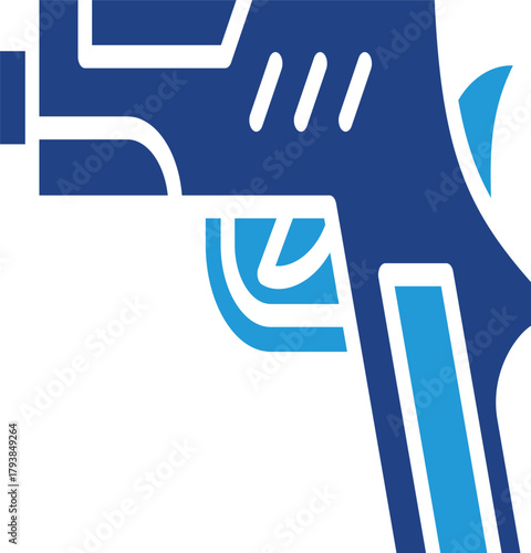 A vector icon of a pistol, representing authority, deterrence, and the equipment carried by military and police personnel.