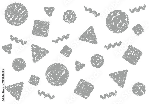 クレヨン素材　幾何学模様のポップな背景