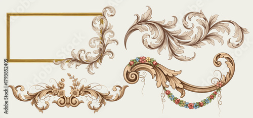 Vintage Baroque Victorian frame, border, frame, flower pattern vector floral, ornate, motif, flourish, scroll ornament leaf retro decorative design. filigree calligraphic