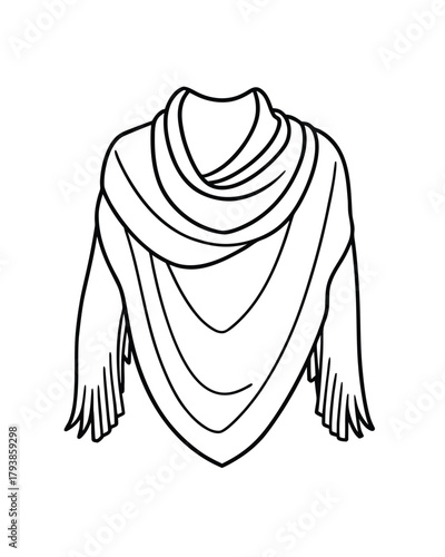 black and white scarf outline clip art preview