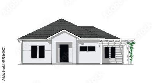 Architectural visualization showcases contemporary residence design with clean lines and minimalist aesthetic promoting sophisticated living