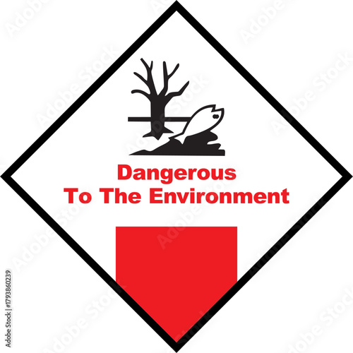 Vector sign dangerous to the environment