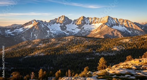 Majestic Mountain Range at Sunrise - A Breathtaking Vista.