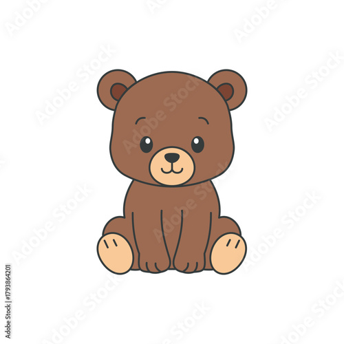 Cute cartoon Bear coloring book illustration vector design templates simple and modern