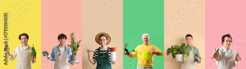Set of different gardeners ...
