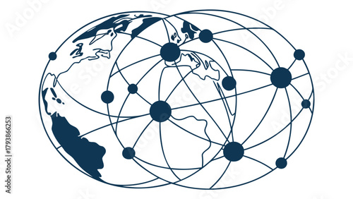 Global Network Connection Technology Business Communication Map with vector illustration