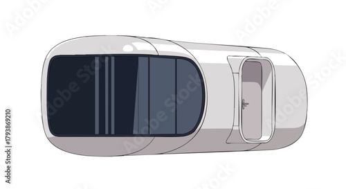 Modern mobile living: Sleek portable pod home design emphasizing minimalism and futuristic architecture concept for sustainable habitation solutions