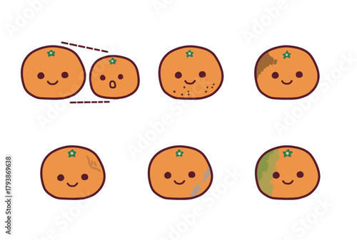 規格外のみかんのかわいいイラストセット