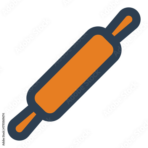 rolling pin filled outline icon