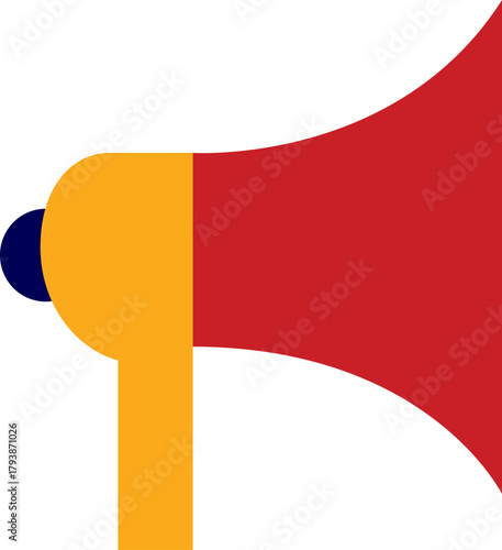 vector illustration of a red Fire alarm speaker. Fire alarm loudspeaker. Vector of Emergency Siren and Horn. Fire alarm Siren and Horn. emergency siren speaker icon