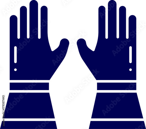 Silhouette vector of Fireman gloves. Solid Fireman hand gloves. Icon of Firefighter Gloves. safety gloves silhouette. Trendy glyph icon of rubber hand gloves. 