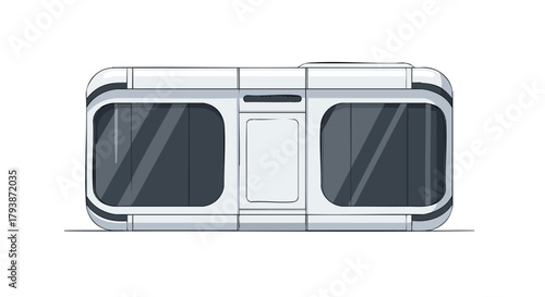 Minimalist Illustration of a Modern Train Car Design for Future Transportation Systems