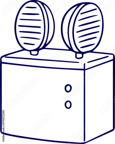 Rechargeable Emergency fog Light outline vector illustration. Line art vector of Emergency fog Light. Icon of Rechargeable Emergency fog Light. Emergency Light bulb Vector icon