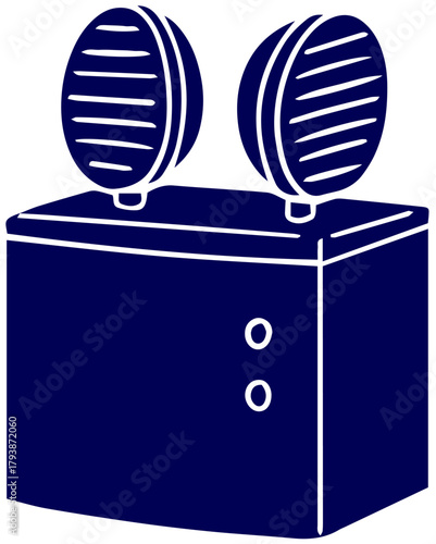 Silhouette Vector of Rechargeable Emergency fog Light. Solid Black Emergency fog Light vector illustration. Rechargeable Emergency Light bulb Vector icon