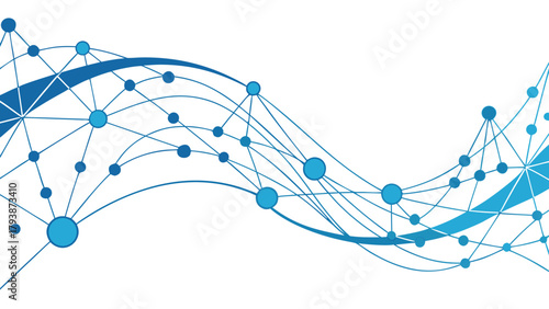 Abstract Digital Network Connection Wavy Technology Design with vector illustration