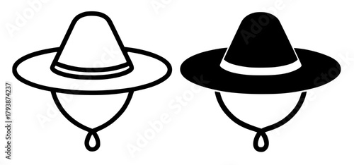 Minimalist icon, kung lao's vector, black and white, outline and silhouette