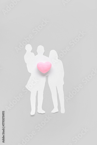 Figures of family with hear...