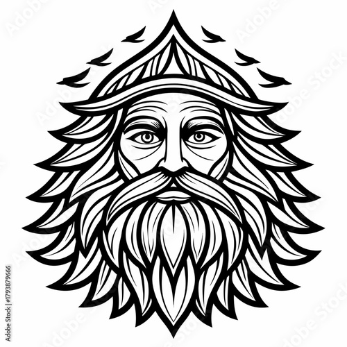 Wisdom Embodied: A majestic illustration of an elder person, representing the essence of wisdom and experience, etched with intricate detail.