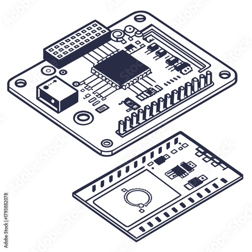 Creative details Microcontroller board vector illustration 