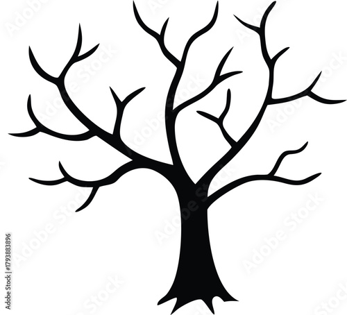 Halloween trick or treat bat and tree illustration for spooky celebrations