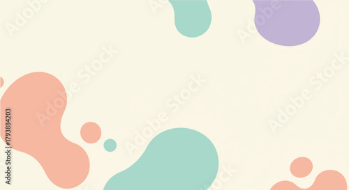 Abstract pastel blobs on a light beige background, a gentle and soothing design perfect for various creative projects