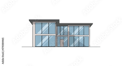 Modern minimalist house with large windows showcasing architectural design and style elements