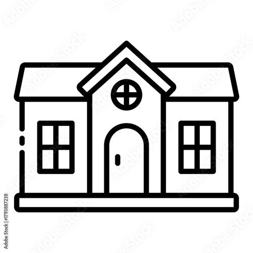 ranch house icon for suburban, property, living