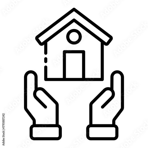 home shelter icon for safety, help, housing