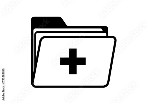 Vector illustration of a folder with a plus sign, new file creation concept, clipart style vector