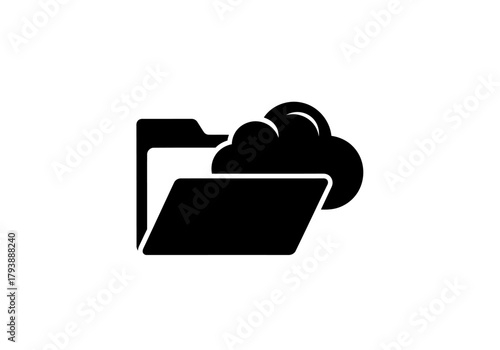 Vector illustration of a cloud storage folder icon, modern technology theme, clipart style vector