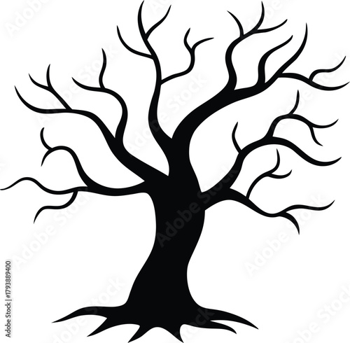 Spooky halloween tree with trick or treat elements